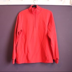 Red Turtle Neck Zip Up Sweatshirt